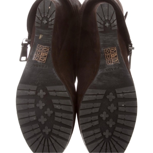 Rare Prada Suede Fold Over Calzature Wedge Boots - Picture 5 of 5